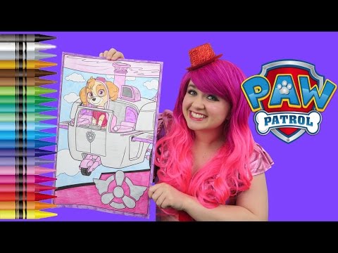 Coloring skye paw patrol giant coloring book page crayola crayons coloring with kii the clown