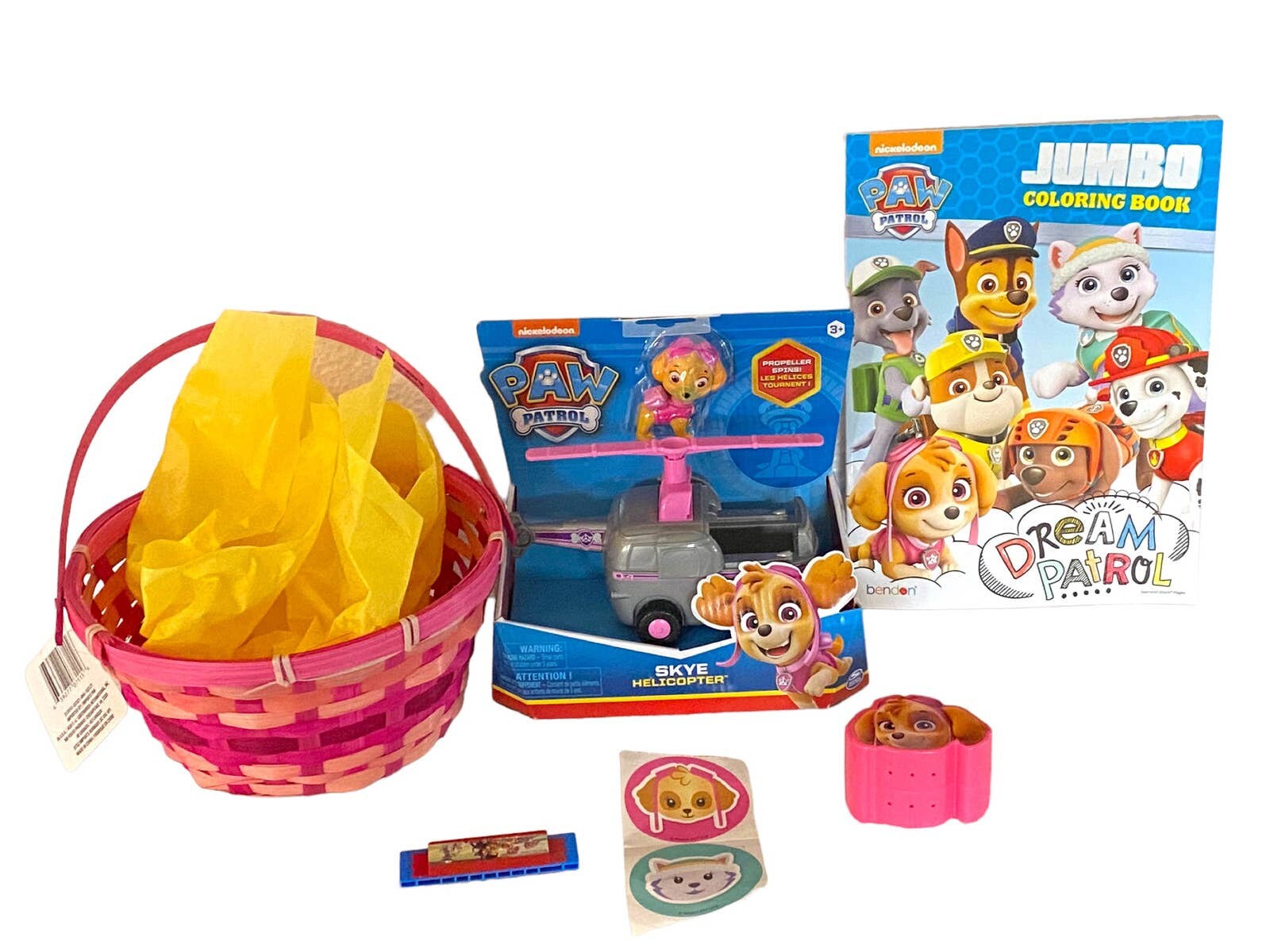 Paw patrol easter basket skye figure helicopter coloring book