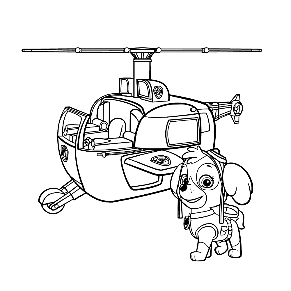 Leuk voor kids â de helicopter van skye kleurplaten eenvoudige tekeningen knutsel idee