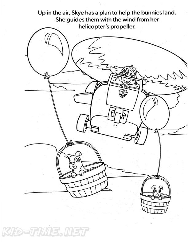 Skye paw patrol coloring book page