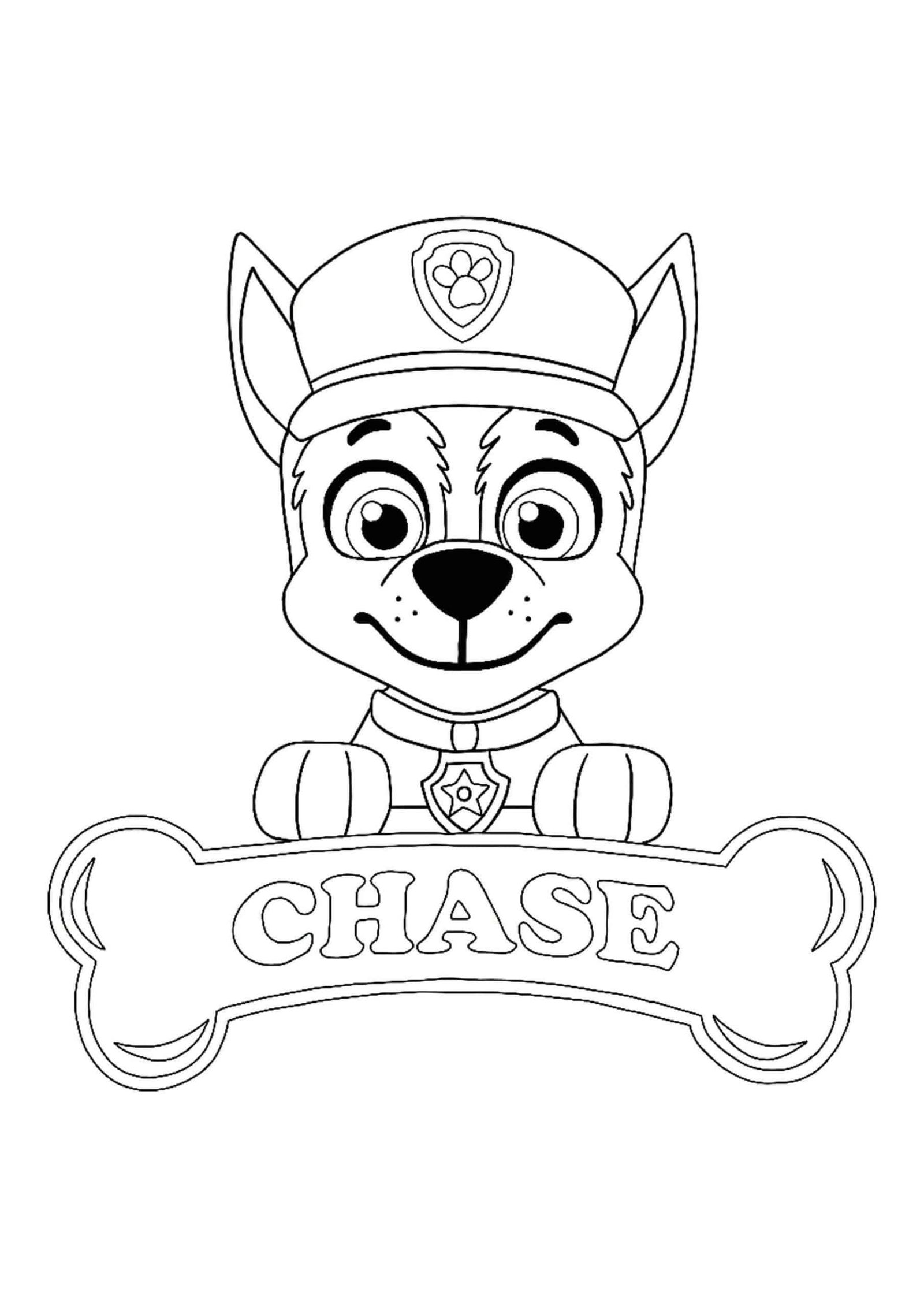 Paw patrol chase coloring pages