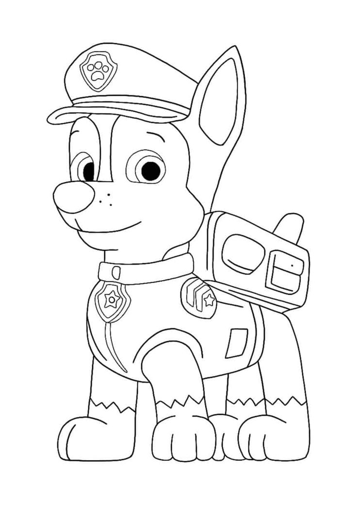 Paw patrol chase coloring pages