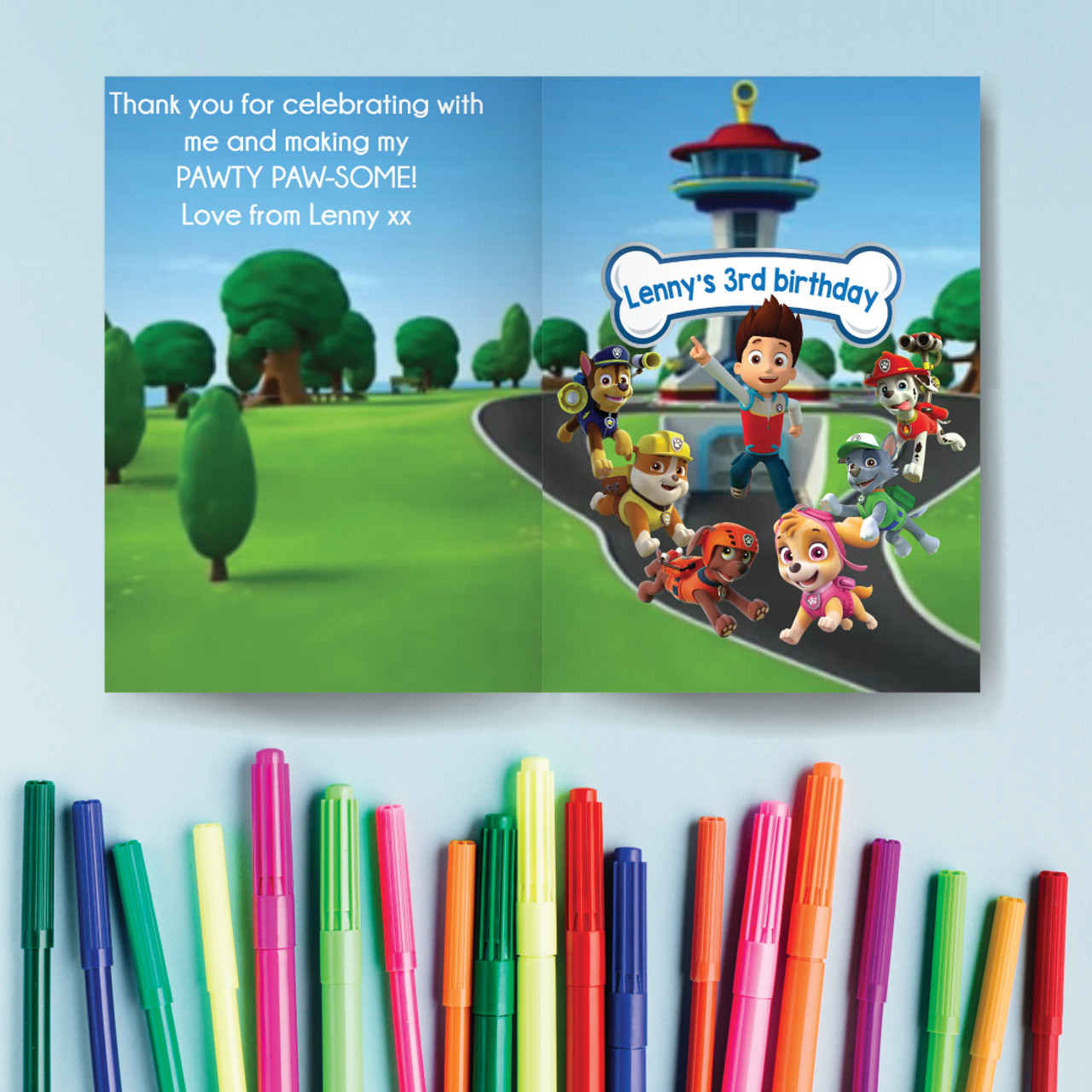 Personalised by us emailed paw patrol colouring book design