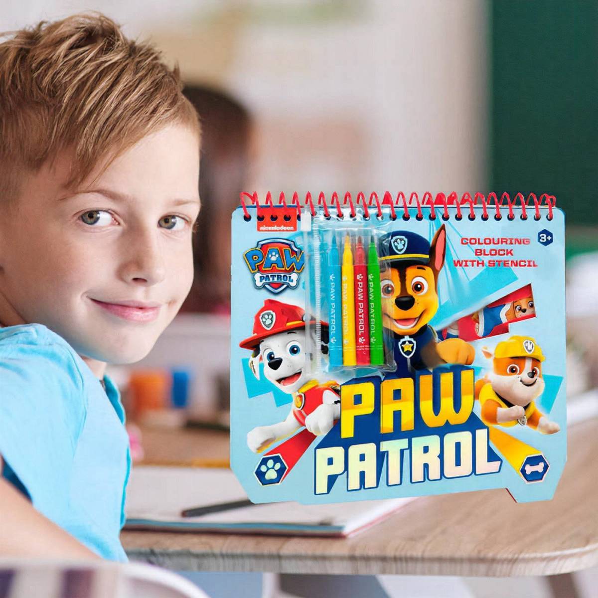 Paw patrol drawing block with stencil pieces