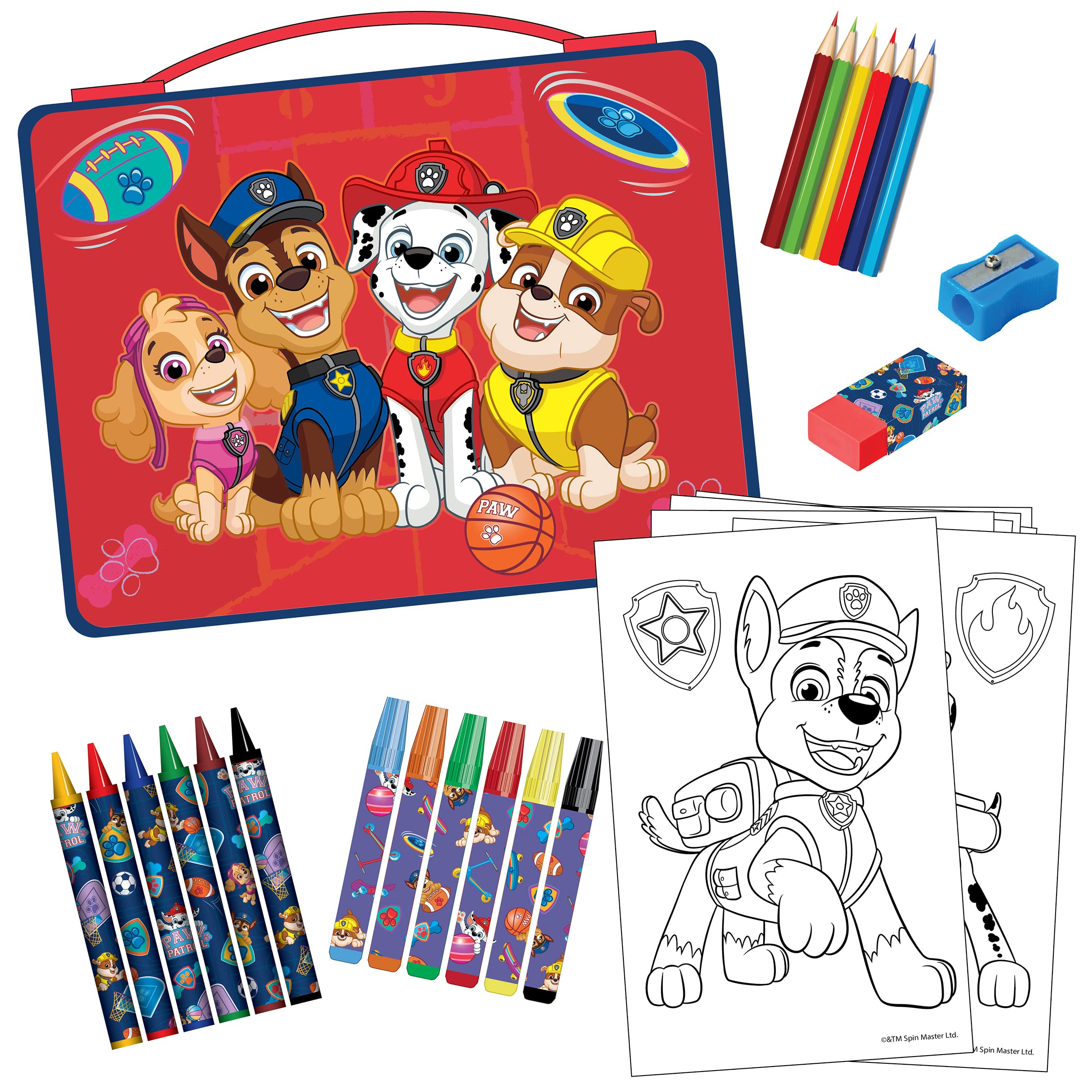 Paw patrol art activity drawing and colouring set with crayons markers colour pencils and colouring sheets toys games