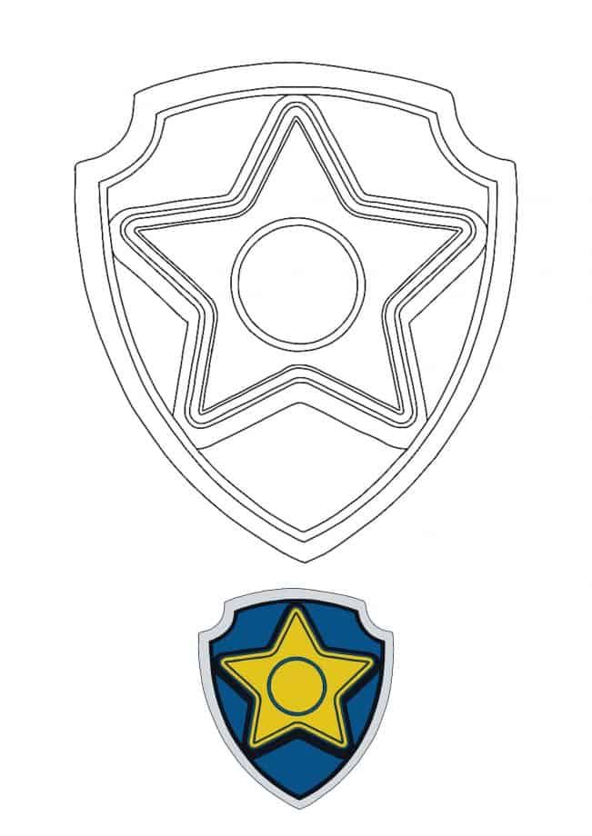 Paw patrol chase badge paw patrol coloring pages paw patrol badge paw patrol coloring