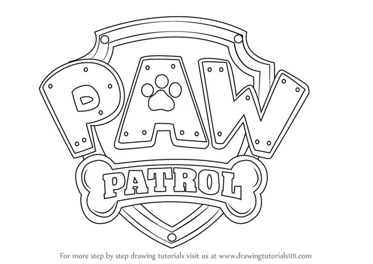 How to draw paw patrol badge