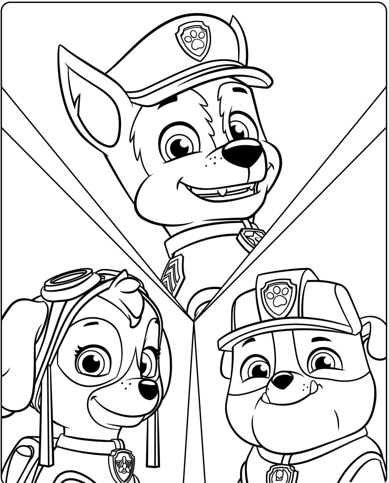 Print paw patrol coloring page