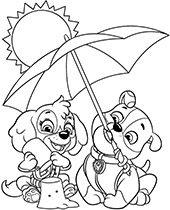 Winter coloring pages paw patrol