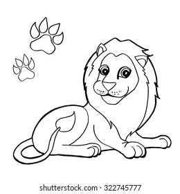 Hakuun paw print lion coloring pages vector liittyvã vektorikuva rojaltivapaa