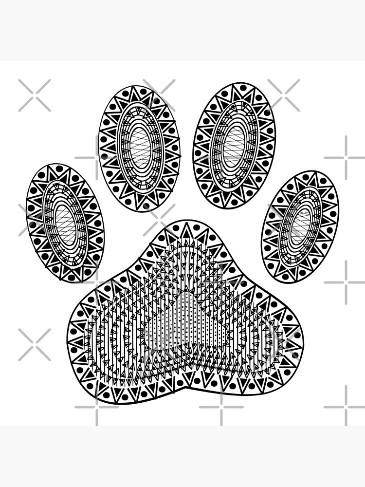 Abstract ink dog paw print art board print for sale by almdrs