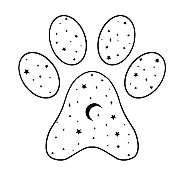 Page paw print clip art black white images