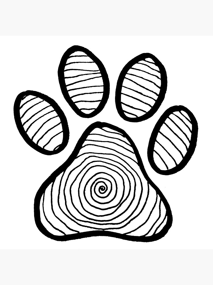 Spiral dog paw print art board print for sale by beckaboo