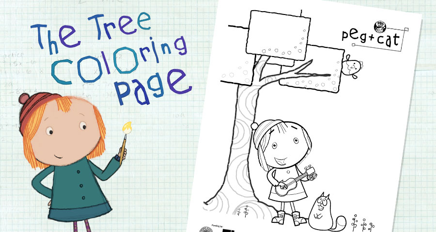 The tree coloring page activities peg cat pbs kids