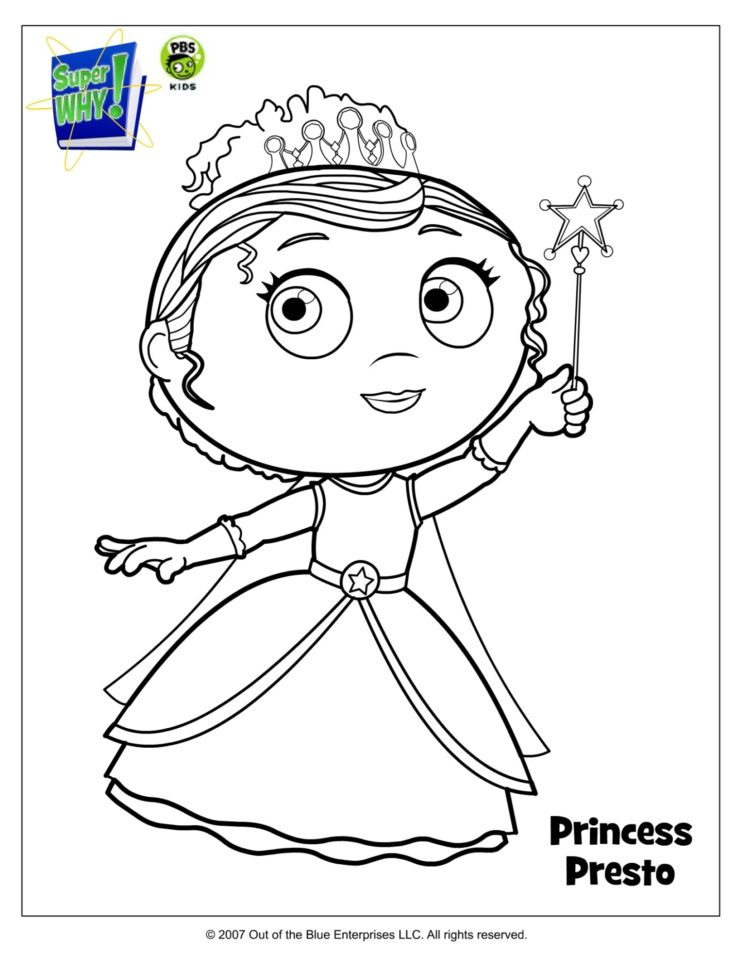 Pretty princess presto coloring page kidsâ pbs kids for parents cartoon coloring pages coloring pages for kids coloring pages