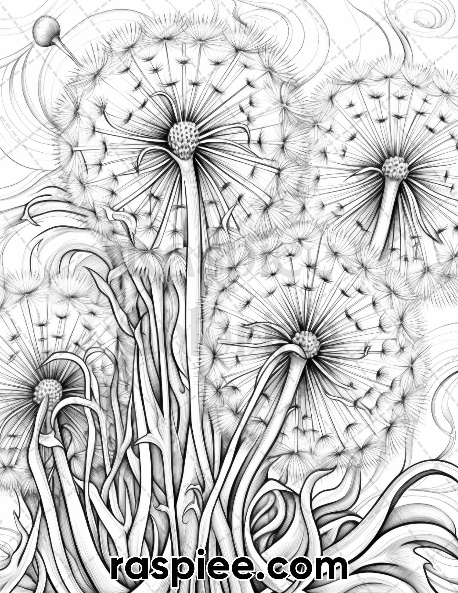 Art nouveau flowers grayscale adult coloring pages printable pdf i â coloring