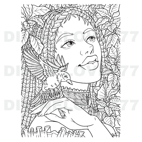 Coloring page pdf black woman coloring page pdf adult coloring page zauberlehrig svg
