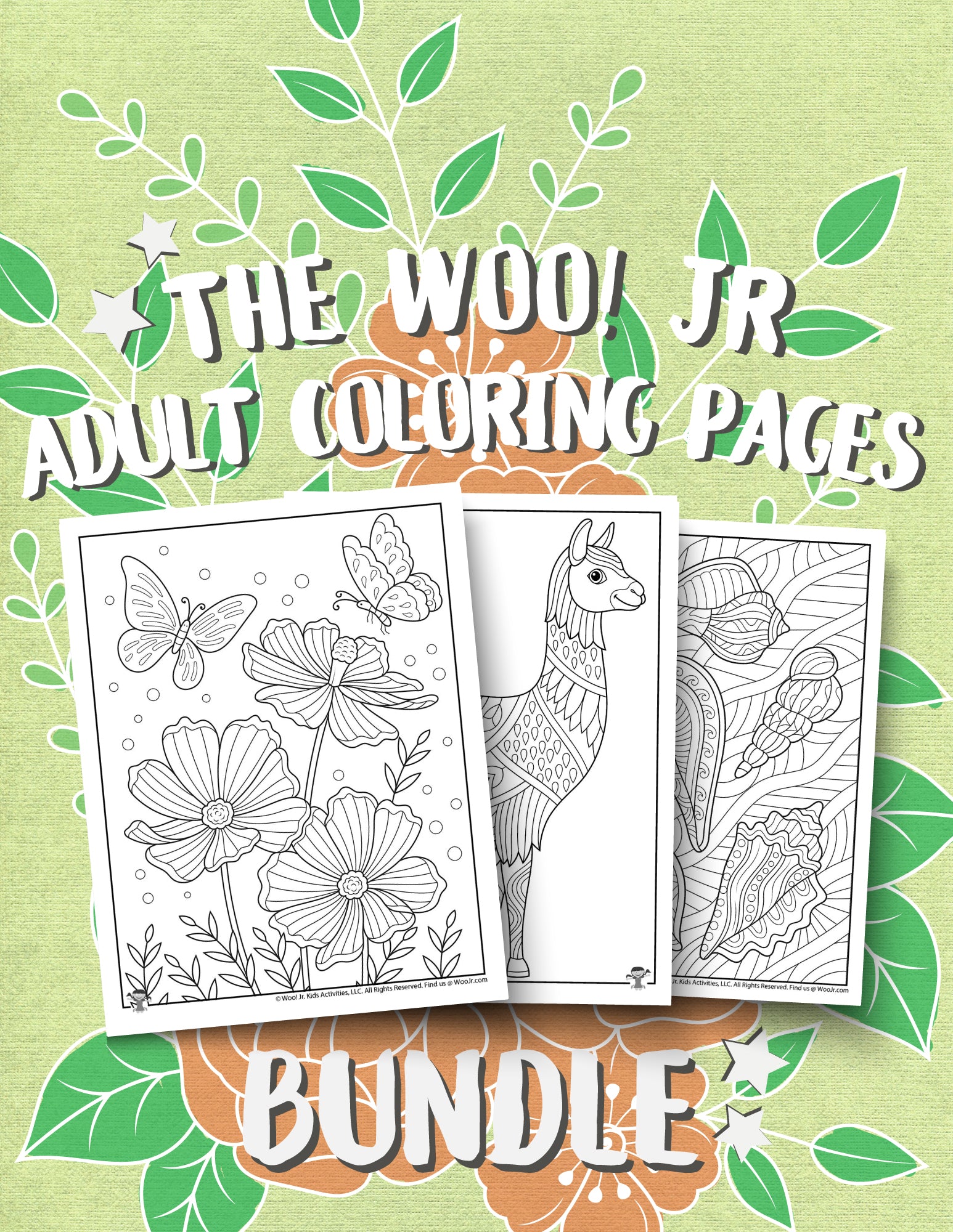 Adult coloring pages pdf instant download designs â pdf printables from woo jr kids activities