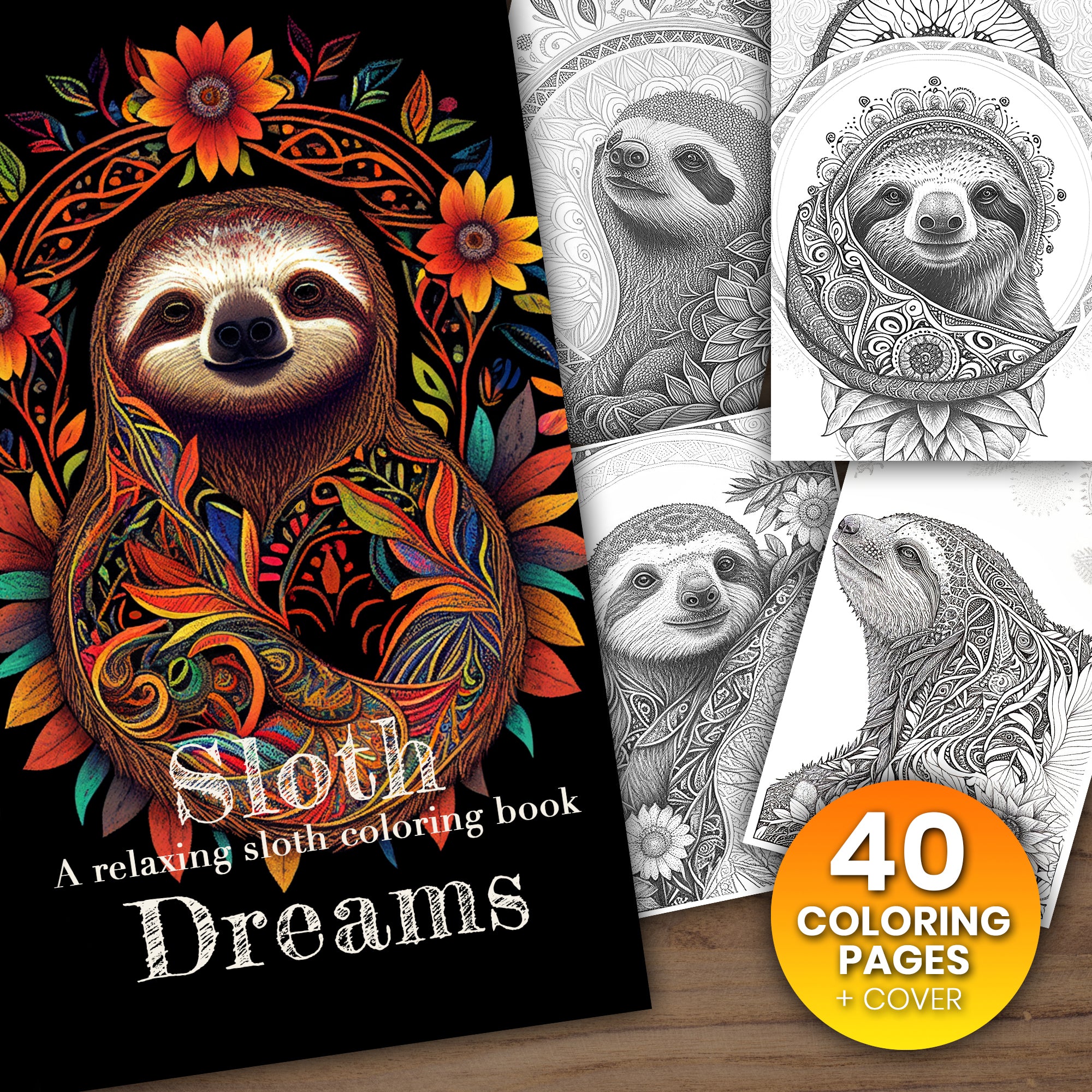 Relaxing adult coloring book