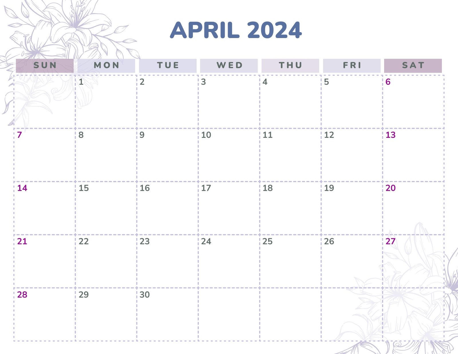 Free and customizable april templates