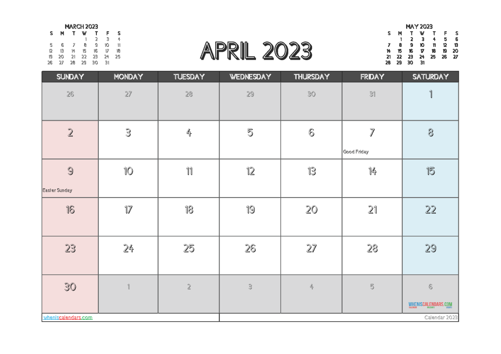 Free printable april calendar template pdf and image calendar printables calendar template editable calendar