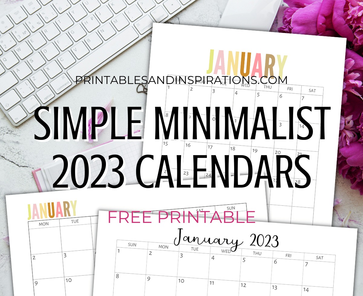 Free calendar printable pdf â simple minimalist