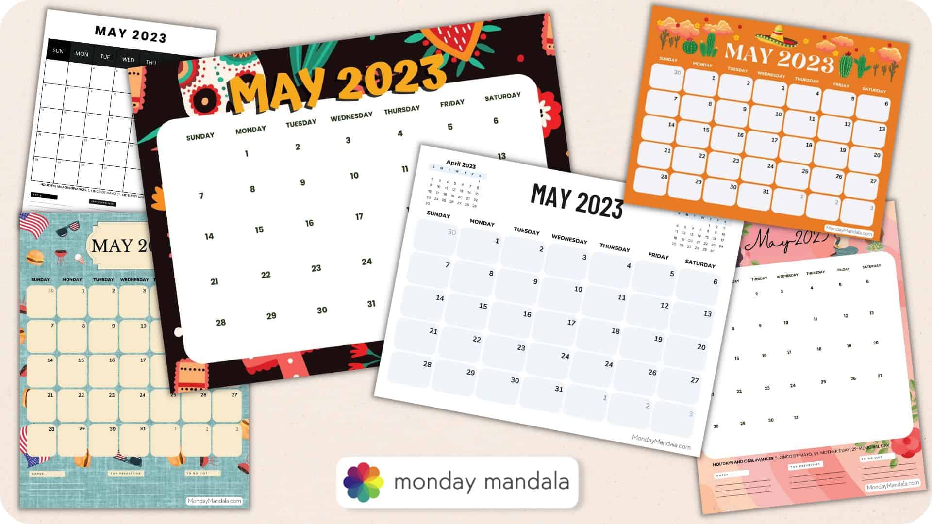May calendar free pdf printables