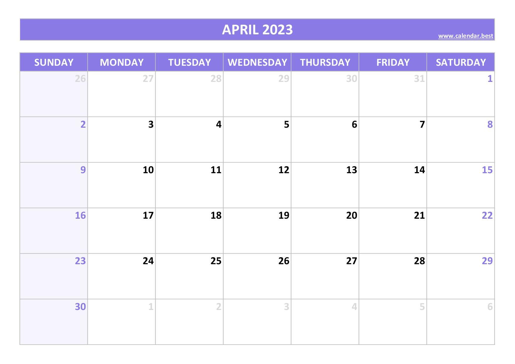 Printable monthly