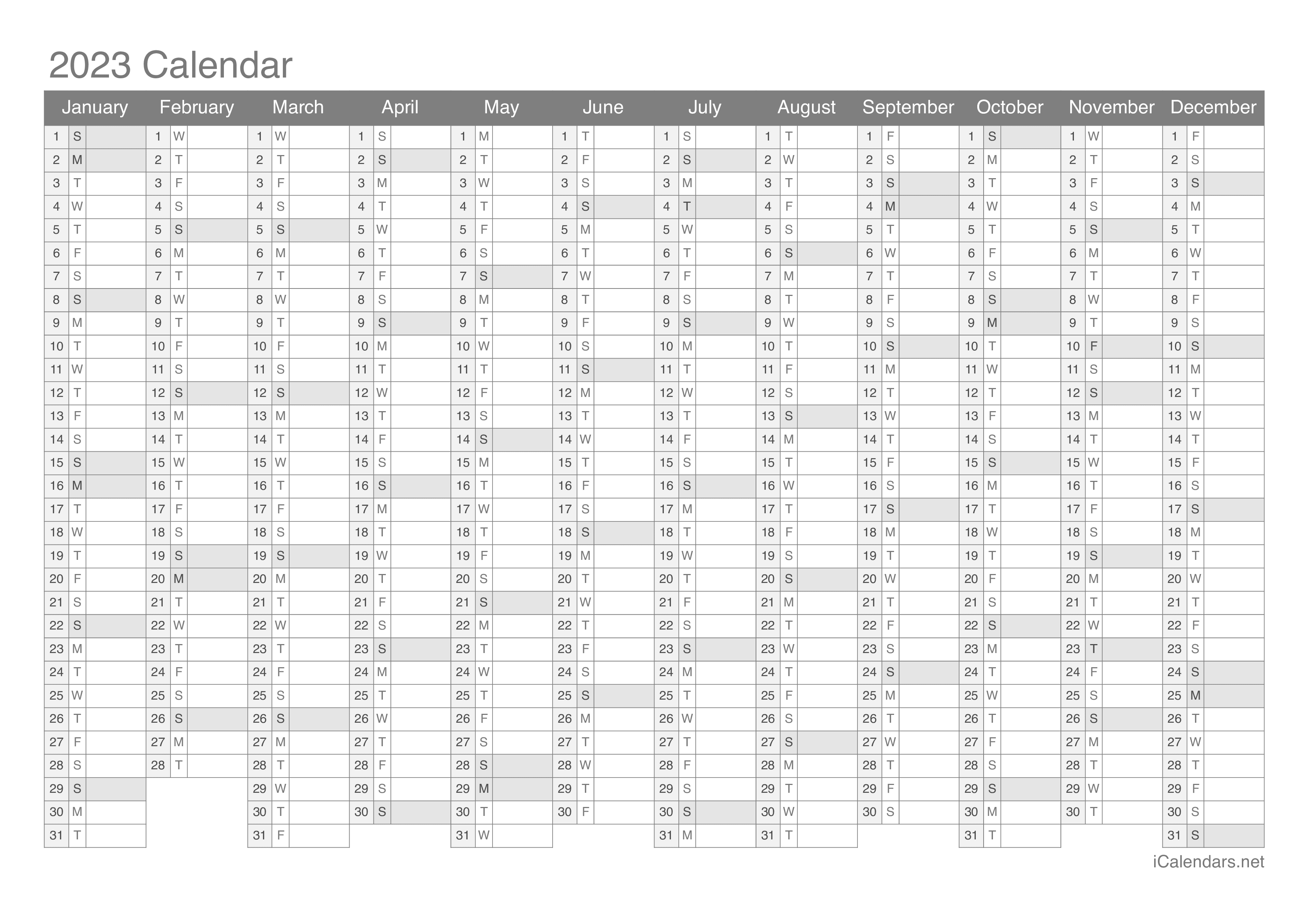 Printable calendar