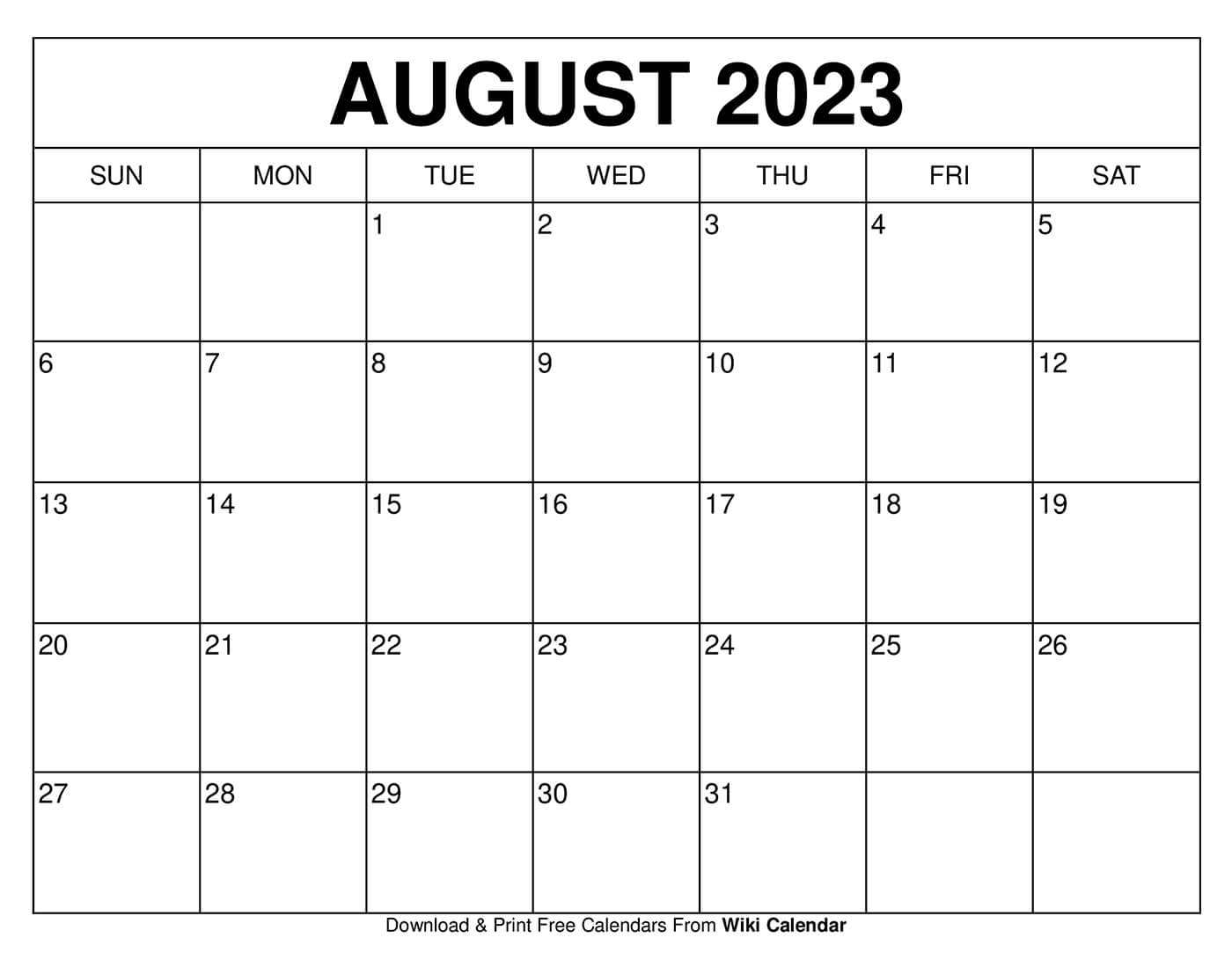 Printable august calendar templates with holidays