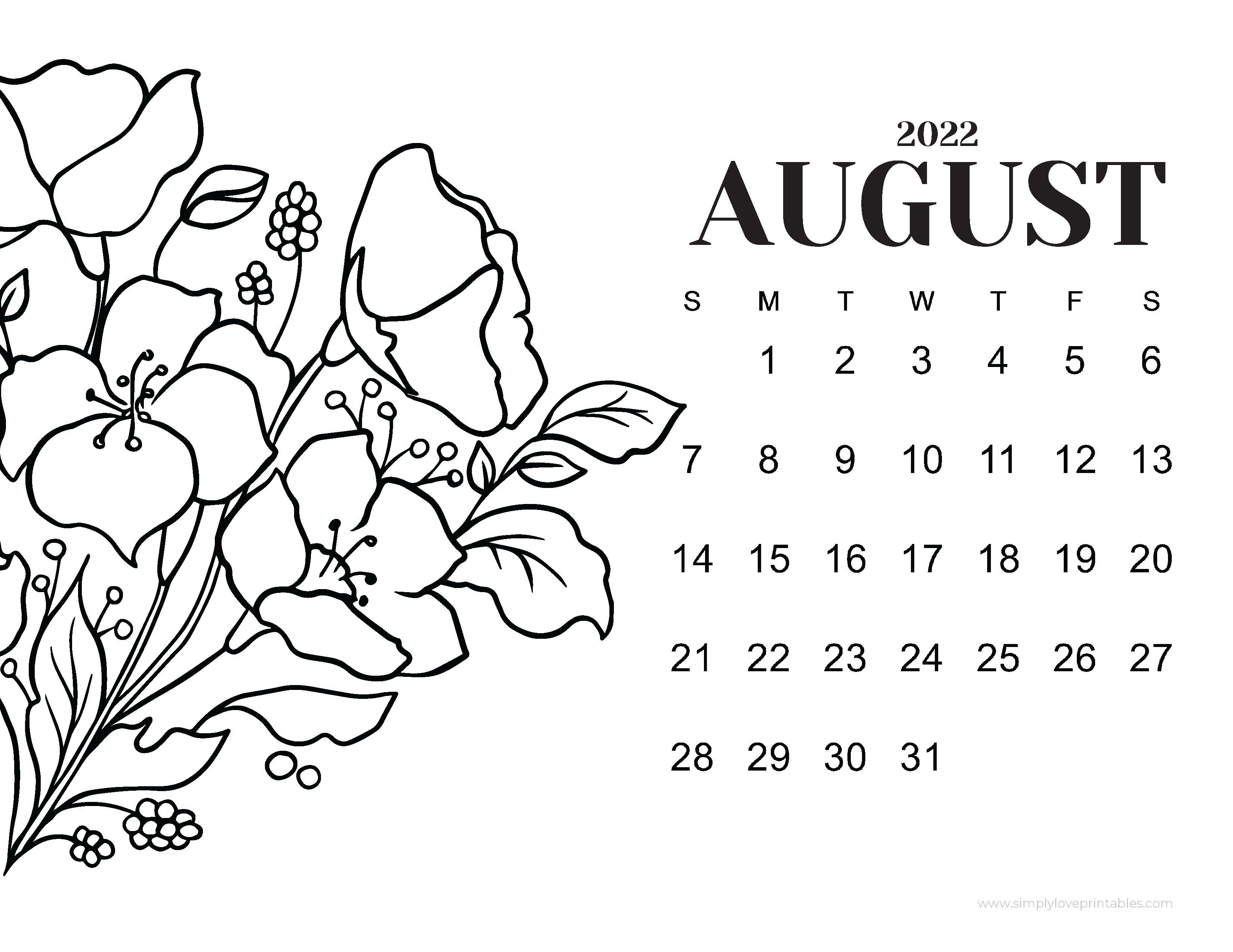 Free august calendar printables simply love printables