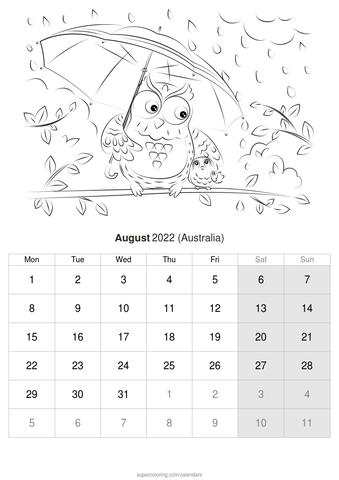 August calendar