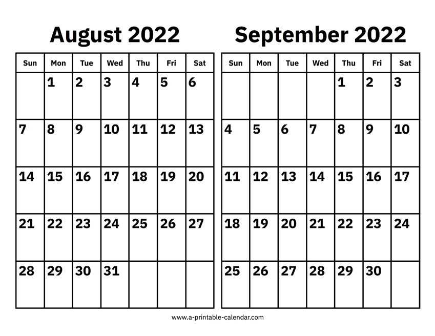 August and september calendar
