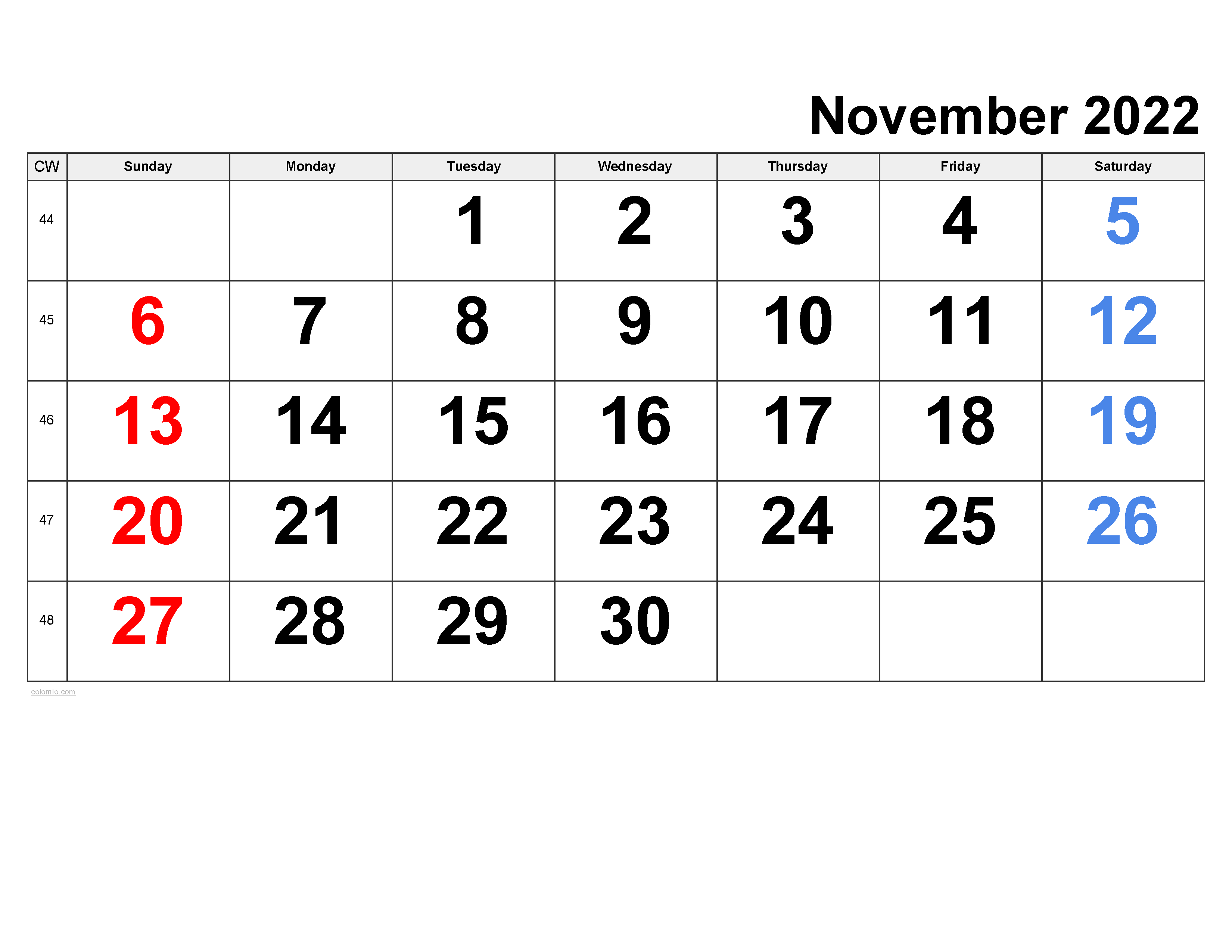 November calendar free printable pdf xls and png
