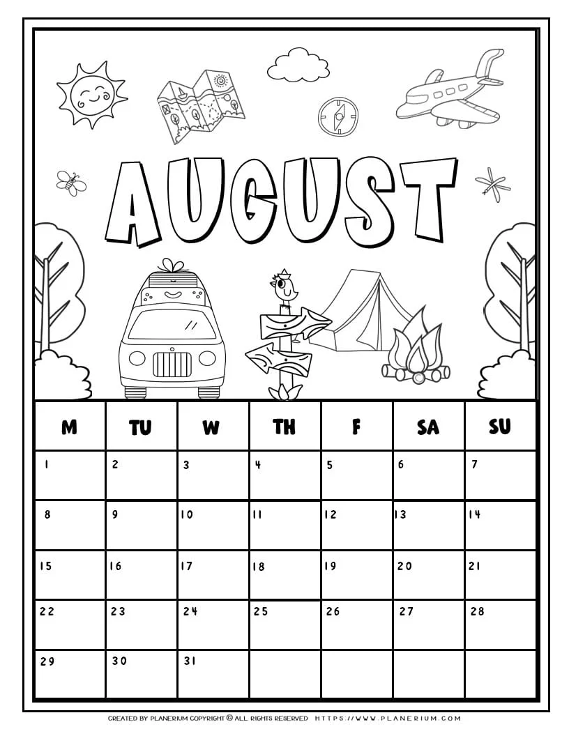 Coloring calendar