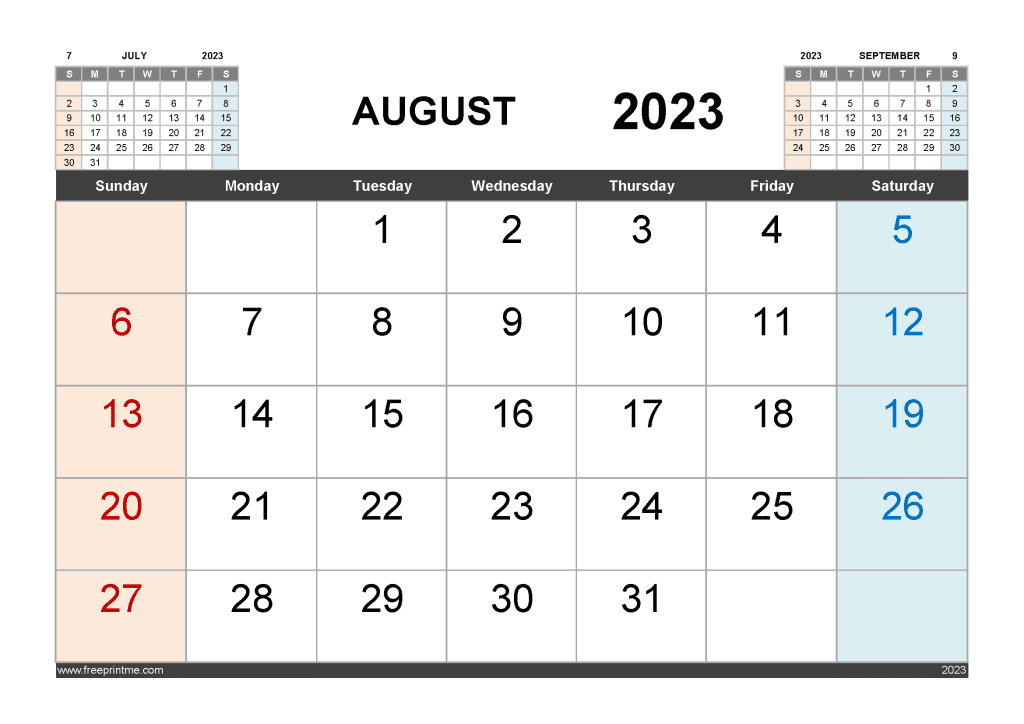 Free printable monthly calendar with holidays in landscape and portrait