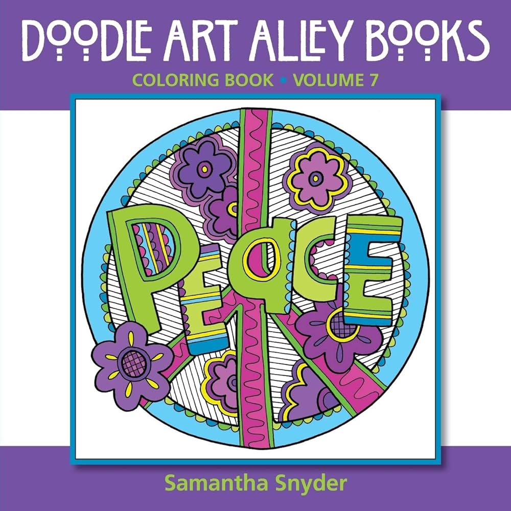 Peace coloring book doodle art alley books volume snyder samantha books