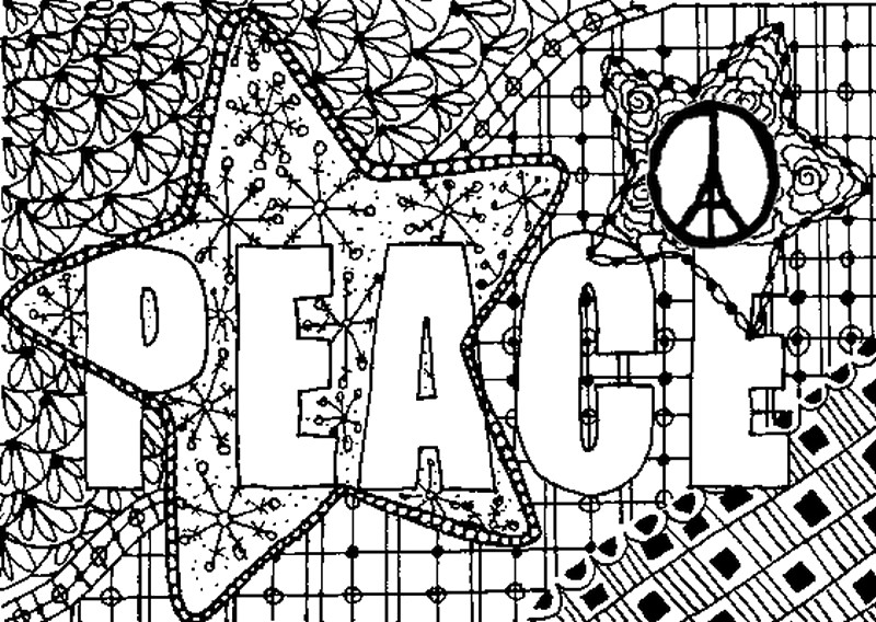 Art therapy coloring page peace for paris pray for paris