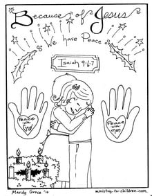 Christian christmas coloring pages jesus brings peace