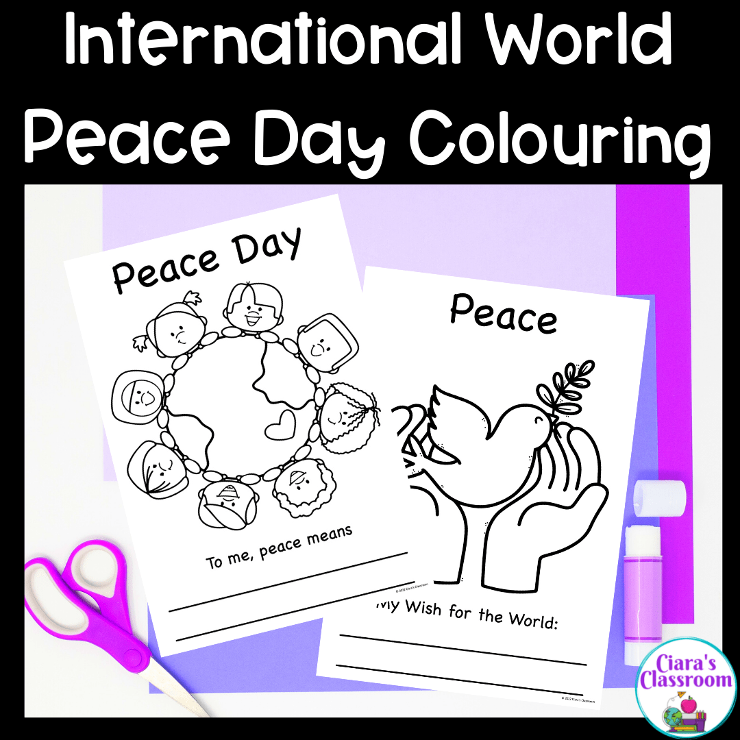 St nd class international world peace day colouring