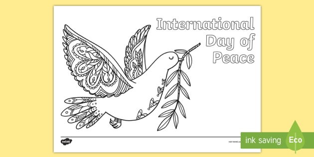 International day of peace mindfulness colouring page