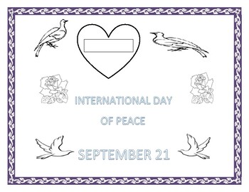 International day of peace september coloring page tpt