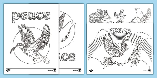 Free dove of peace mindfulness coloring sheets usa