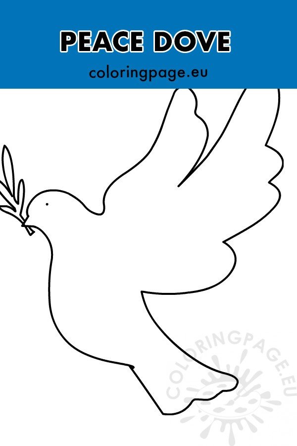 Peace dove with olive branch coloring page