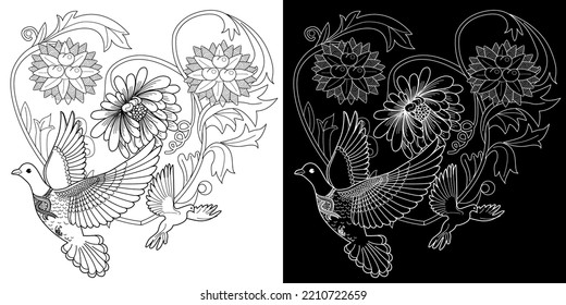 Hundred coloring page dove peace royalty