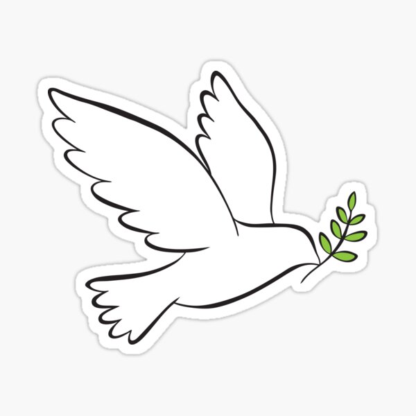Peace dove with olive branch sticker for sale by pixelprotest