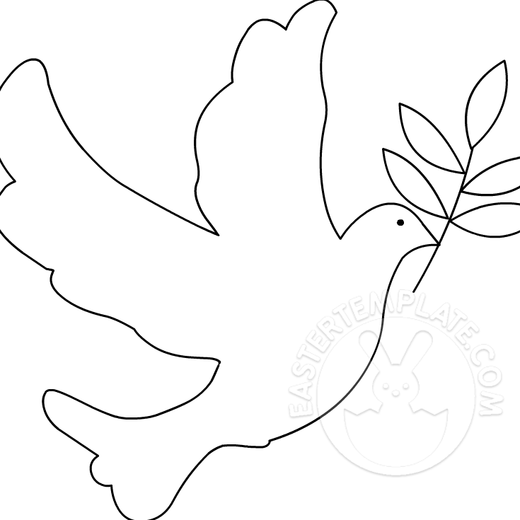 Dove with olive branch template