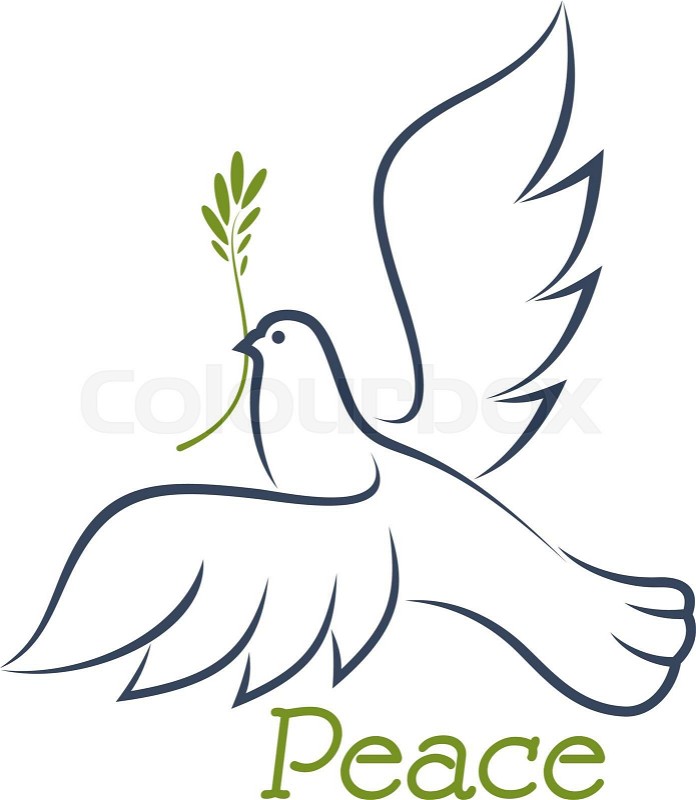 Dove of peace with olive branch stock vector