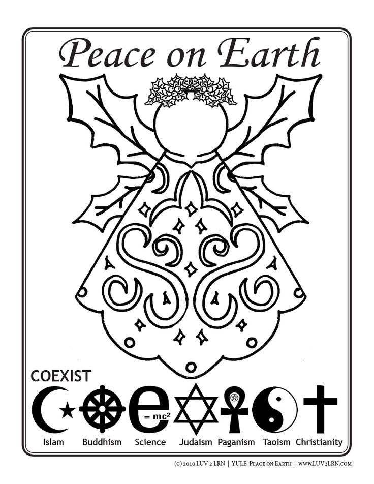 Luv lrn peace on earth coexist coloring page please like â shareâ ment â tag â and pin it â christmas coloring pages christmas colors peace on earth