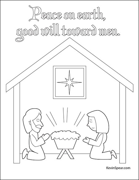 Christmas nativity coloring page